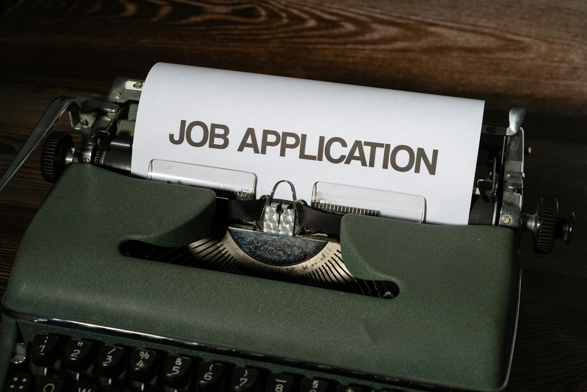job application form on a vintage typewriter
