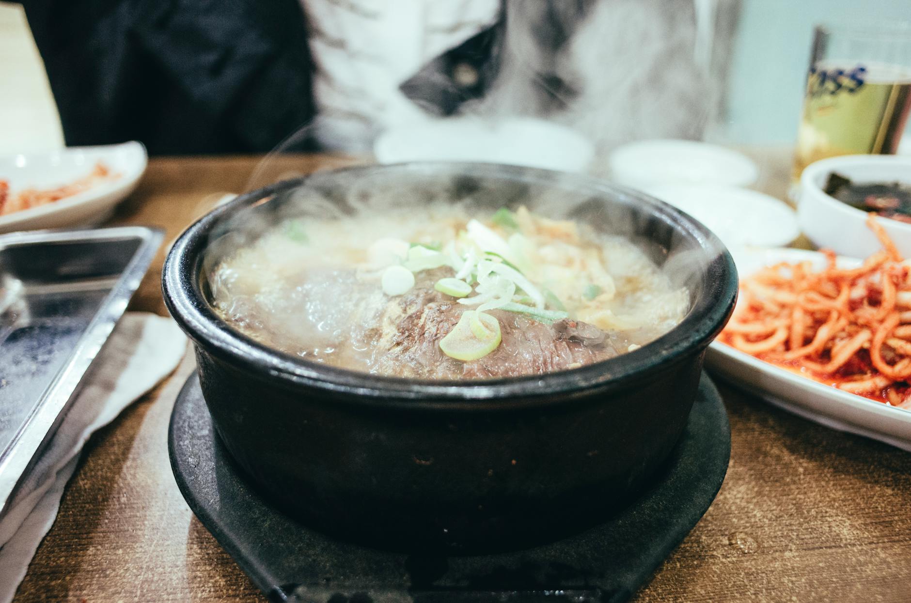 dish served in a black bowl