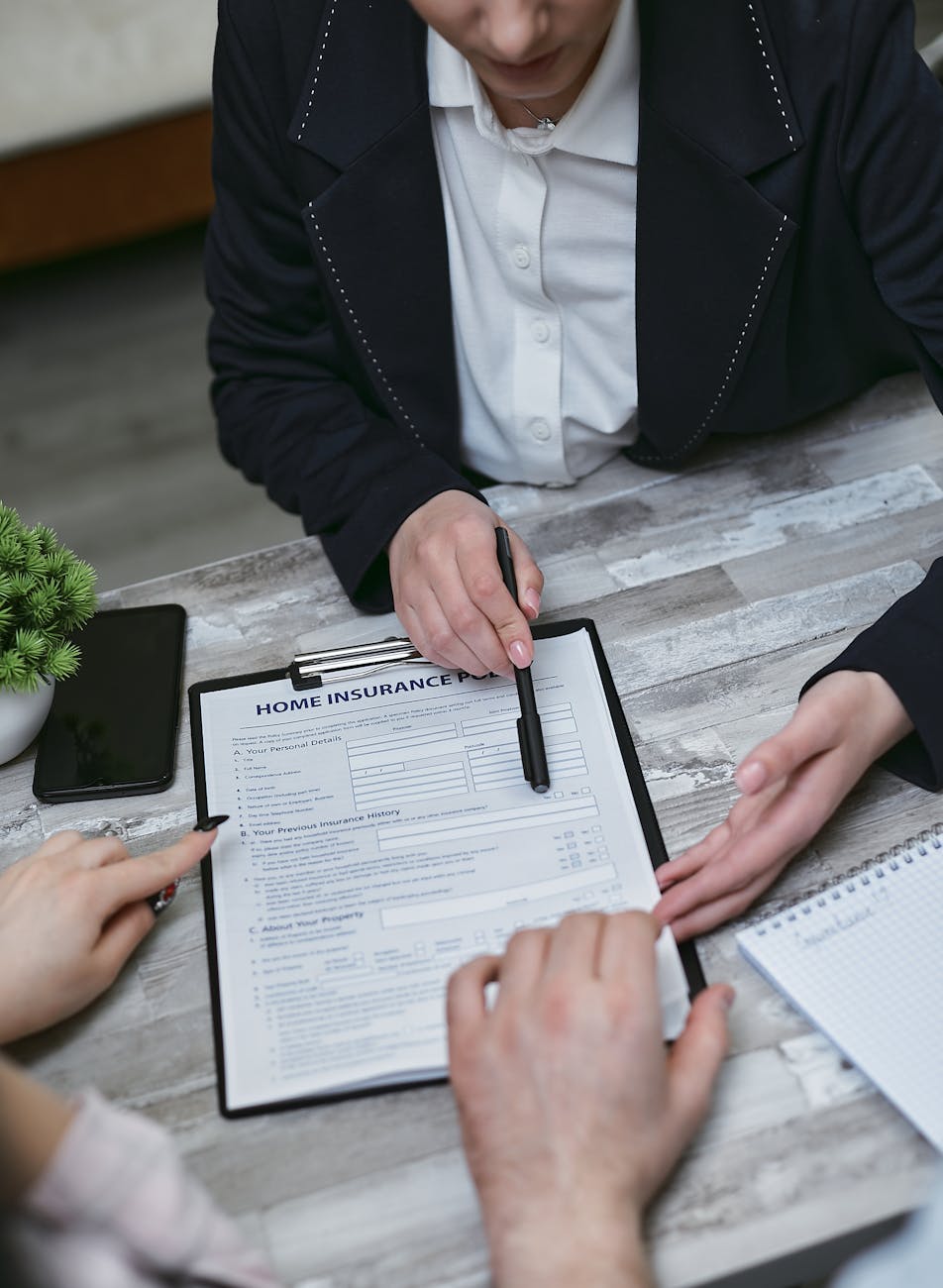 person presenting paperwork